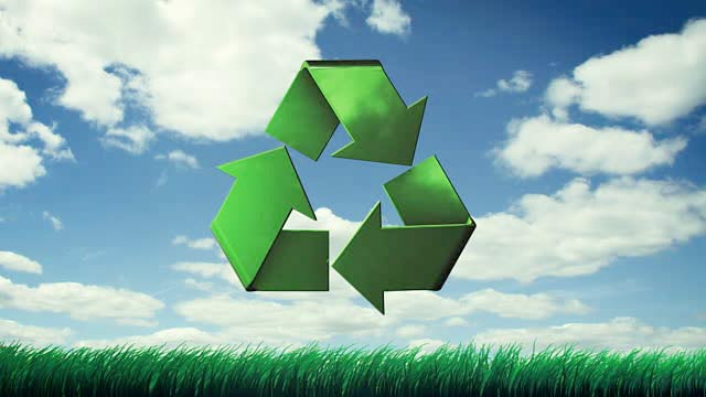 Clouds of a recycle symbol